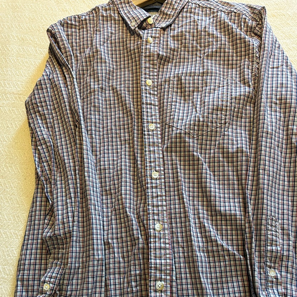 Men's Casual Plaid Button-Down Shirt - Blue & White